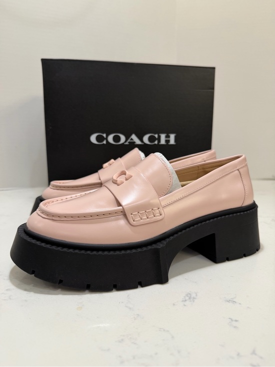 Coach Shoes - Coach Pink Leather Chunky Sole Loafers